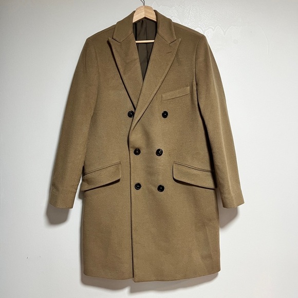 Altea Italian Double-Breasted Cashmere Coat - Camel Brown - Made in Italy - Picture 2 of 12